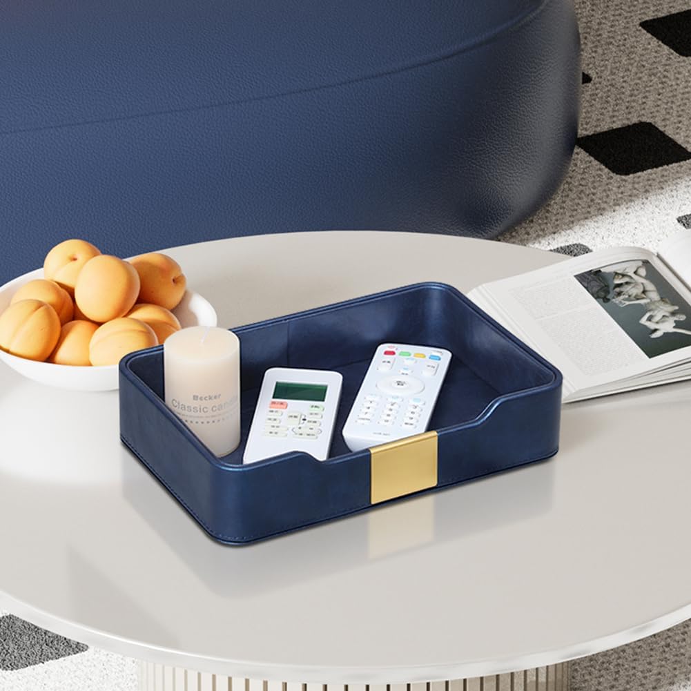 PU Leather Valet Tray, Nightstand Organizer, Catchall Tray, Green