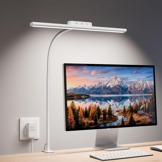 Desk Lamp with Clamp, Led Clip on Desk Lights for Home Office, White