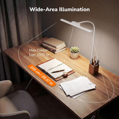 Desk Lamp with Clamp, Led Clip on Desk Lights for Home Office, White