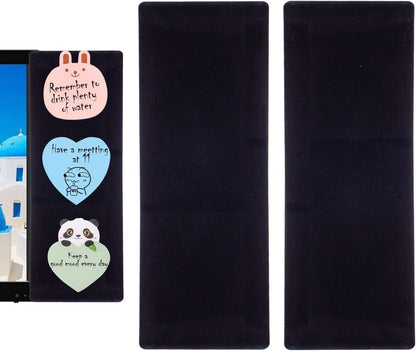 Computer Monitor Memo Board,Computer Monitor Sticky Note Holder Message Board for Monitors Screen Cabinets (2 Pack Black)