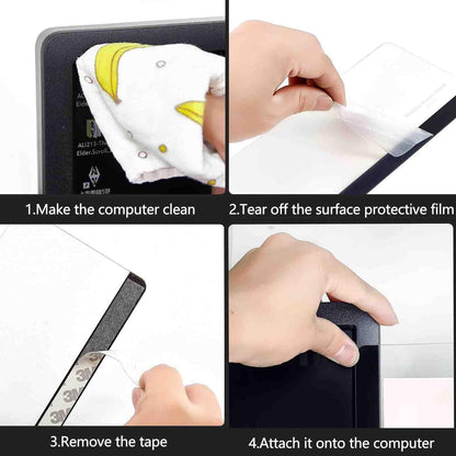Computer Monitor Memo Board,Computer Monitor Sticky Note Holder Message Board for Monitors Screen Cabinets (2 Pack Black)