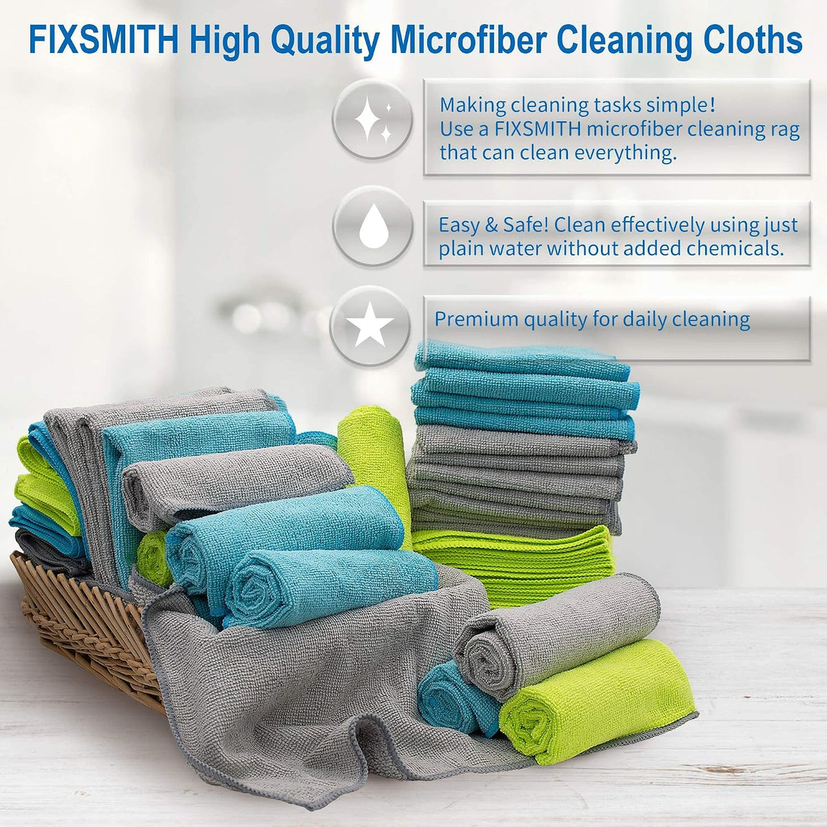 Microfiber Cleaning Cloth - Pack of 50, Microfiber Towels for Cars 16 x 12 in, Highly Absorbent Cleaning Rags, Lint-Free, Streak-Free Cleaning Cloths for Car Kitchen Home Office