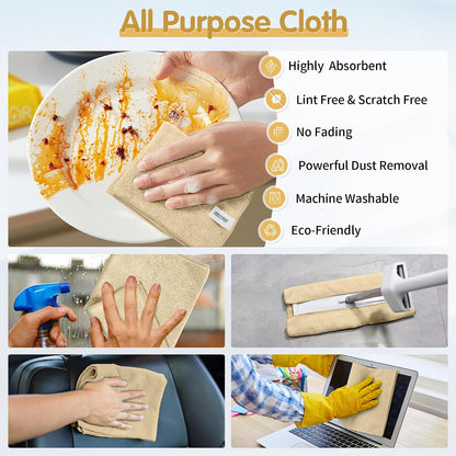 Microfiber Cleaning Cloth - Pack of 50, Microfiber Towels for Cars 16 x 12 in, Highly Absorbent Cleaning Rags, Lint-Free, Streak-Free Cleaning Cloths for Car Kitchen Home Office