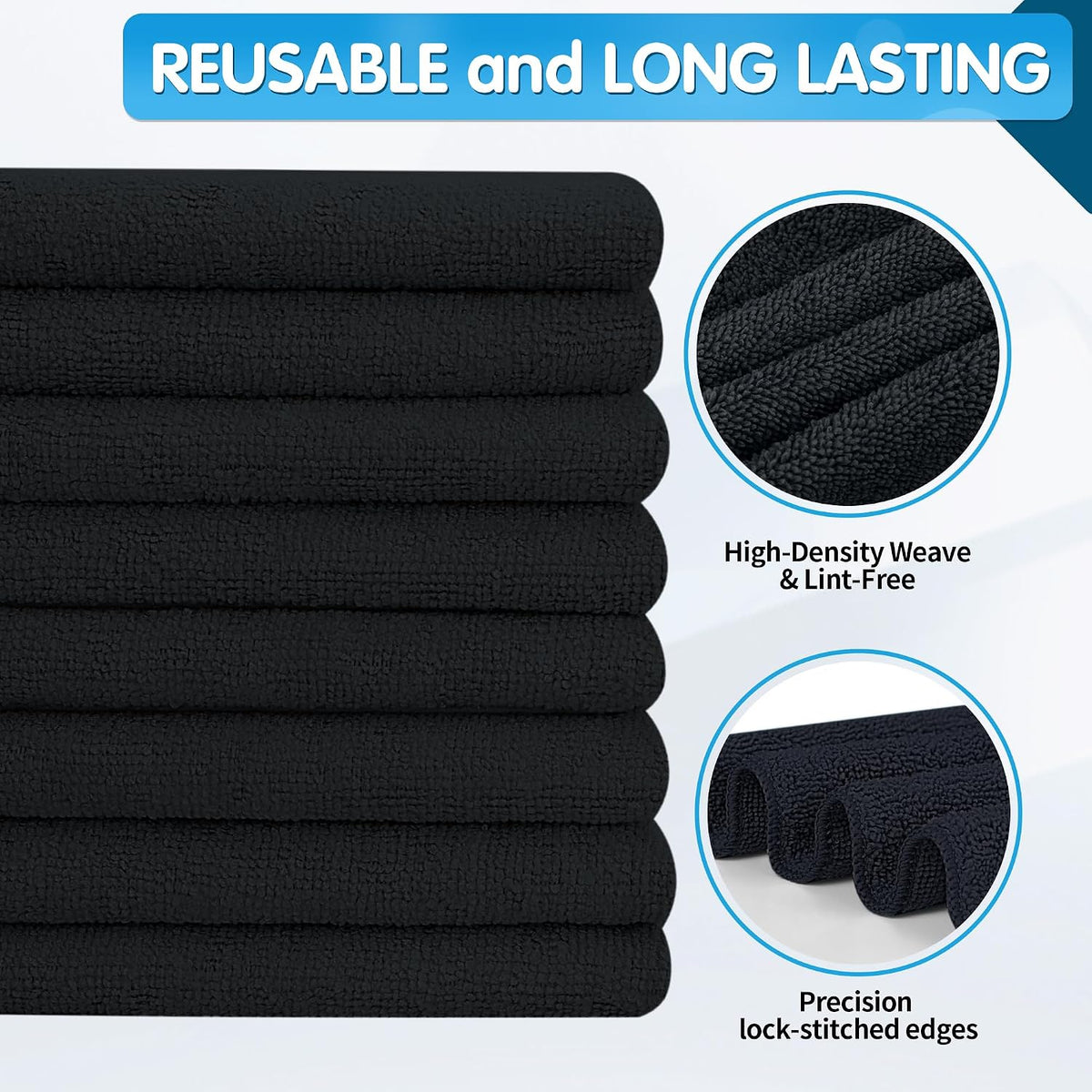 Microfiber Cleaning Cloth - Pack of 50, Microfiber Towels for Cars 16 x 12 in, Highly Absorbent Cleaning Rags, Lint-Free, Streak-Free Cleaning Cloths for Car Kitchen Home Office