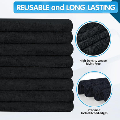Microfiber Cleaning Cloth - Pack of 50, Microfiber Towels for Cars 16 x 12 in, Highly Absorbent Cleaning Rags, Lint-Free, Streak-Free Cleaning Cloths for Car Kitchen Home Office