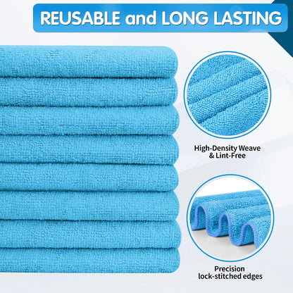 Microfiber Cleaning Cloth - Pack of 50, Microfiber Towels for Cars 16 x 12 in, Highly Absorbent Cleaning Rags, Lint-Free, Streak-Free Cleaning Cloths for Car Kitchen Home Office