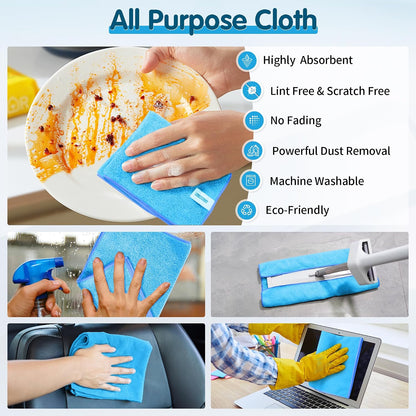 Microfiber Cleaning Cloth - Pack of 50, Microfiber Towels for Cars 16 x 12 in, Highly Absorbent Cleaning Rags, Lint-Free, Streak-Free Cleaning Cloths for Car Kitchen Home Office