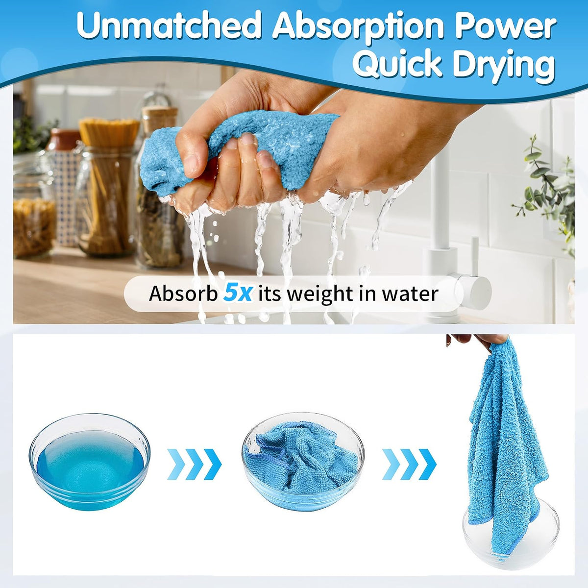 Microfiber Cleaning Cloth - Pack of 50, Microfiber Towels for Cars 16 x 12 in, Highly Absorbent Cleaning Rags, Lint-Free, Streak-Free Cleaning Cloths for Car Kitchen Home Office