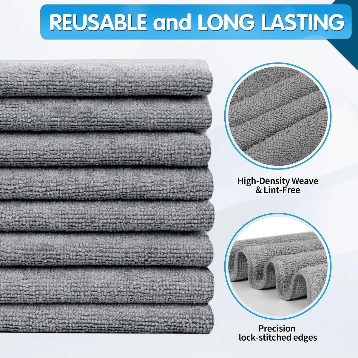 Microfiber Cleaning Cloth - Pack of 50, Microfiber Towels for Cars 16 x 12 in, Highly Absorbent Cleaning Rags, Lint-Free, Streak-Free Cleaning Cloths for Car Kitchen Home Office