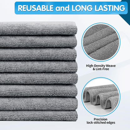 Microfiber Cleaning Cloth - Pack of 50, Microfiber Towels for Cars 16 x 12 in, Highly Absorbent Cleaning Rags, Lint-Free, Streak-Free Cleaning Cloths for Car Kitchen Home Office