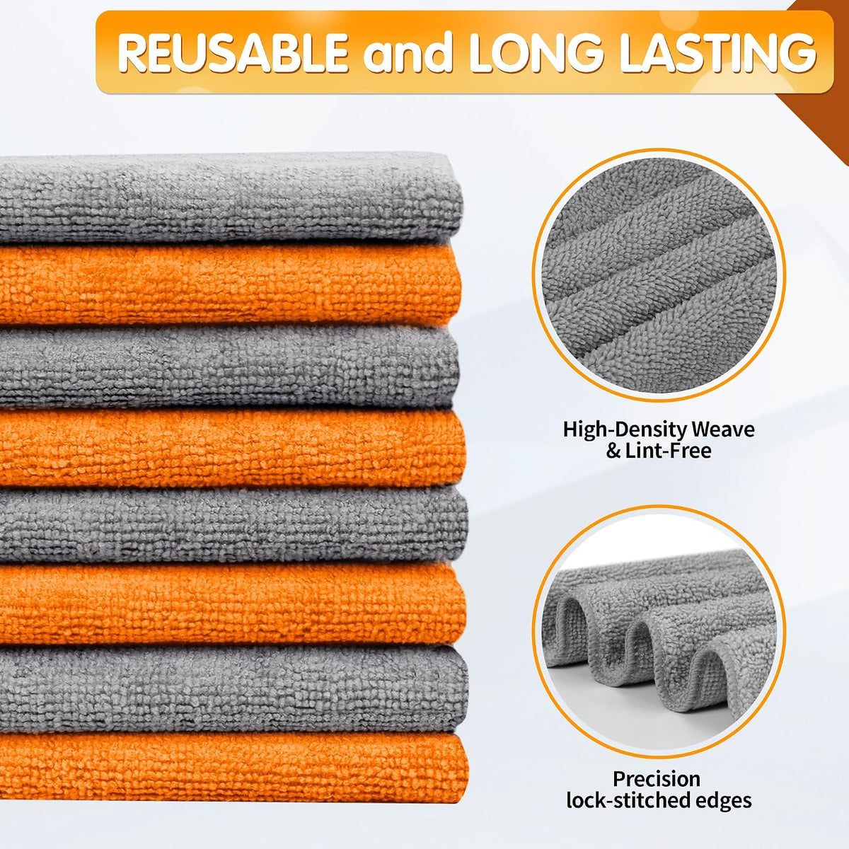 Microfiber Cleaning Cloth - Pack of 50, Microfiber Towels for Cars 16 x 12 in, Highly Absorbent Cleaning Rags, Lint-Free, Streak-Free Cleaning Cloths for Car Kitchen Home Office