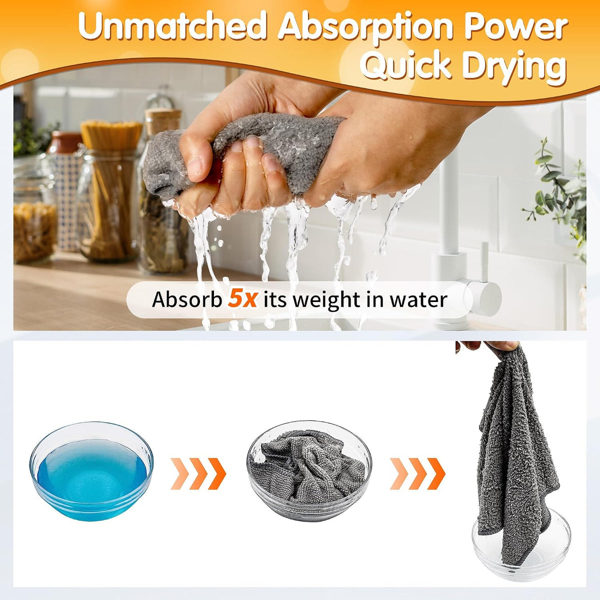 Microfiber Cleaning Cloth - Pack of 50, Microfiber Towels for Cars 16 x 12 in, Highly Absorbent Cleaning Rags, Lint-Free, Streak-Free Cleaning Cloths for Car Kitchen Home Office