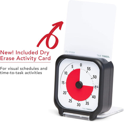 3 inch Visual Timer — 60 Minute Kids Desk Countdown Clock with Dry Erase Activity Card and Desktop App Access — for Kids Classroom, Homeschool Study Tool, Task Reminder, Home and Kitchen