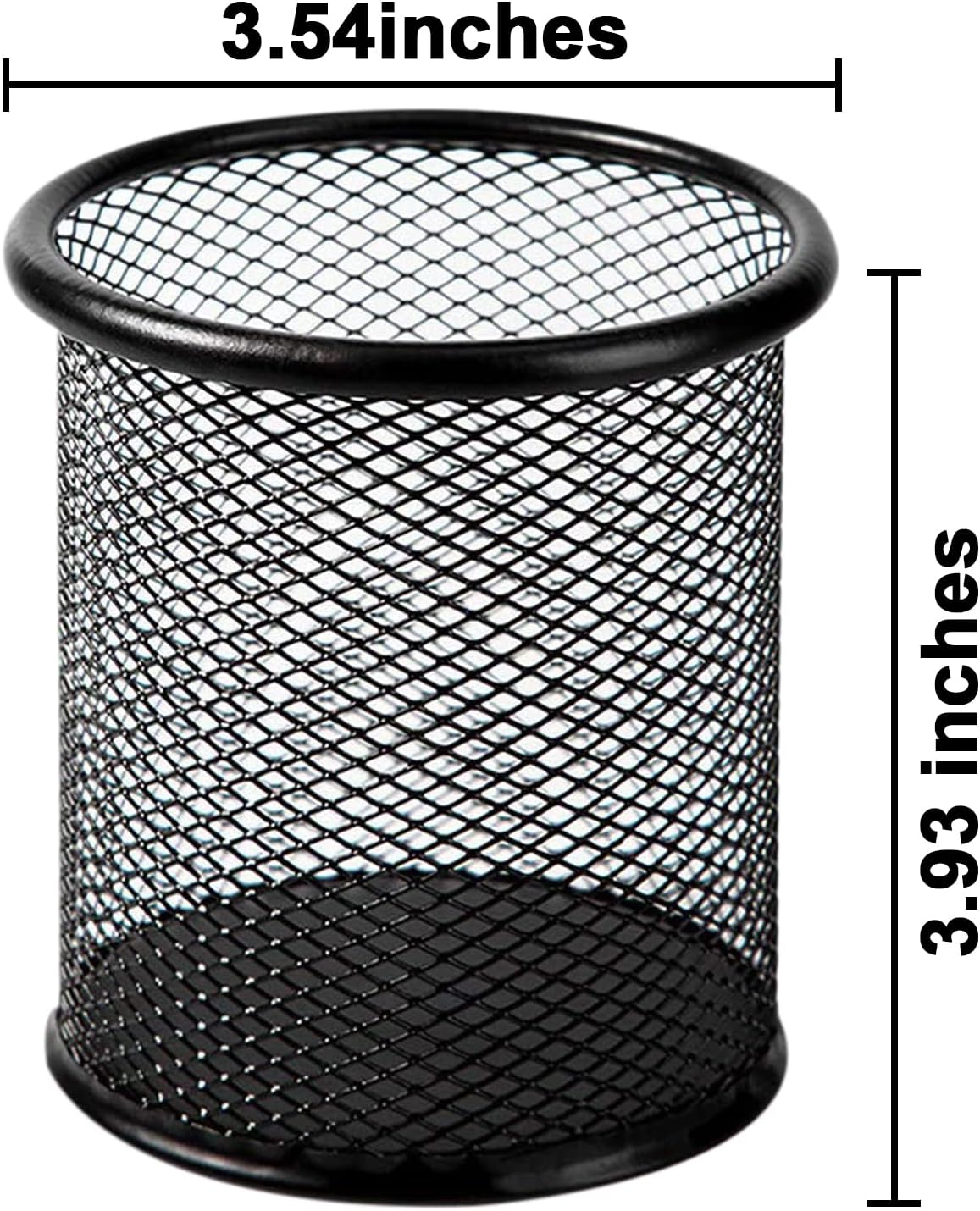 Mesh Pencil Holder for Desk 6 Pack, Metal Pen Cup Black