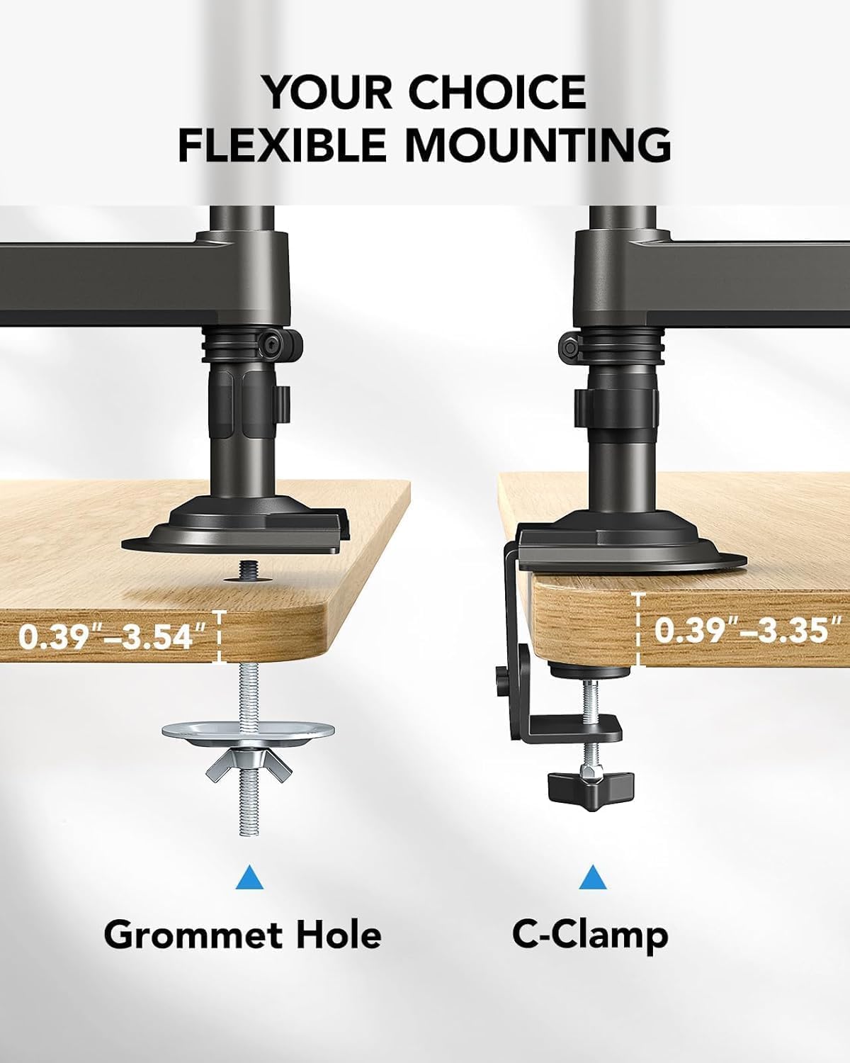 17-32 Inch Dual Monitor Stand, Stacked Monitor Mount, Monitor Arms for 2 Monitors, Ergonomic Adjustable Tilt/Swivel/Rotate, Weight Max 19.8 lbs, VESA 75/100mm