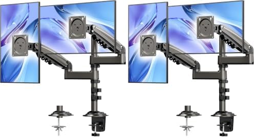 17-32 Inch Dual Monitor Stand, Stacked Monitor Mount, Monitor Arms for 2 Monitors, Ergonomic Adjustable Tilt/Swivel/Rotate, Weight Max 19.8 lbs, VESA 75/100mm