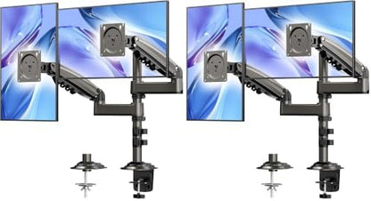 17-32 Inch Dual Monitor Stand, Stacked Monitor Mount, Monitor Arms for 2 Monitors, Ergonomic Adjustable Tilt/Swivel/Rotate, Weight Max 19.8 lbs, VESA 75/100mm
