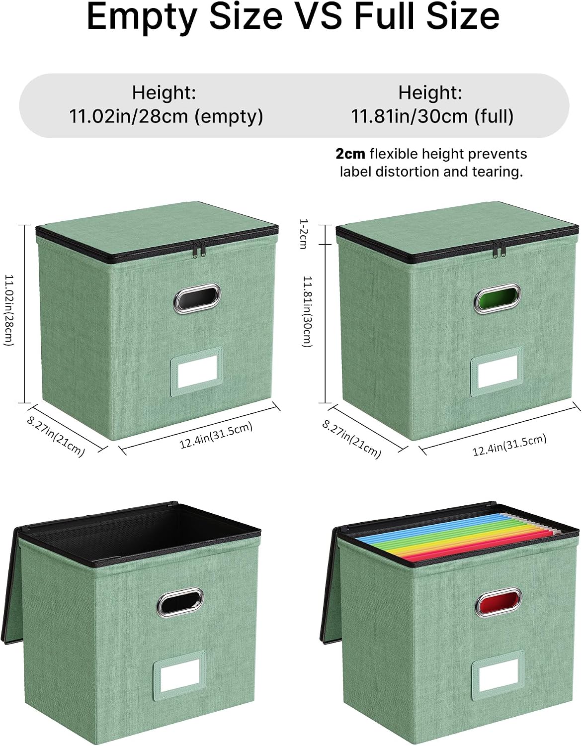 File Box Small 2-Pack Mesh Pockets Hanging Organizer for Letter-Size