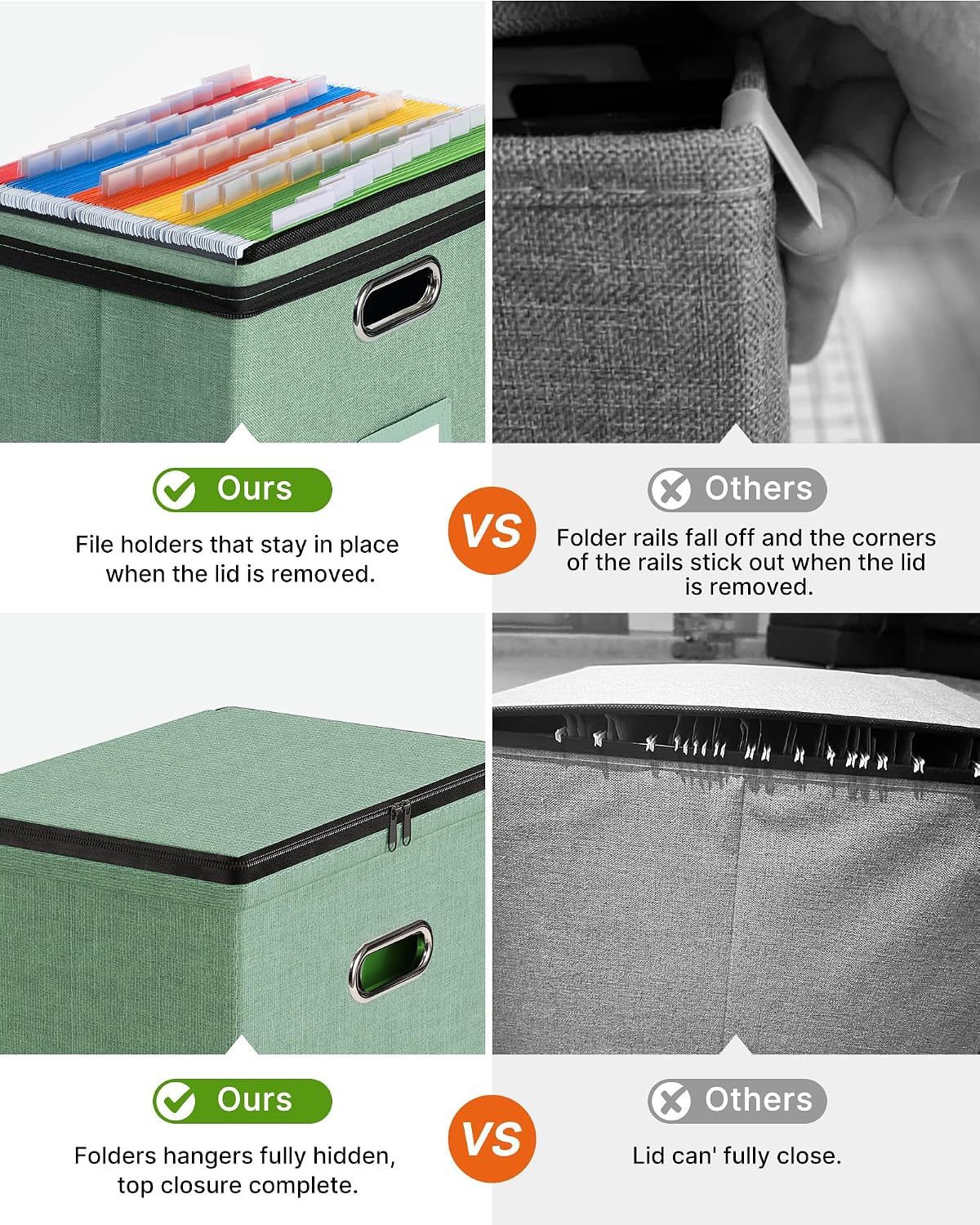 File Box Small 2-Pack Mesh Pockets Hanging Organizer for Letter-Size