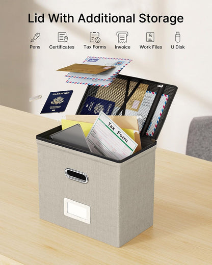 File Box Small 2-Pack Mesh Pockets Hanging Organizer for Letter-Size
