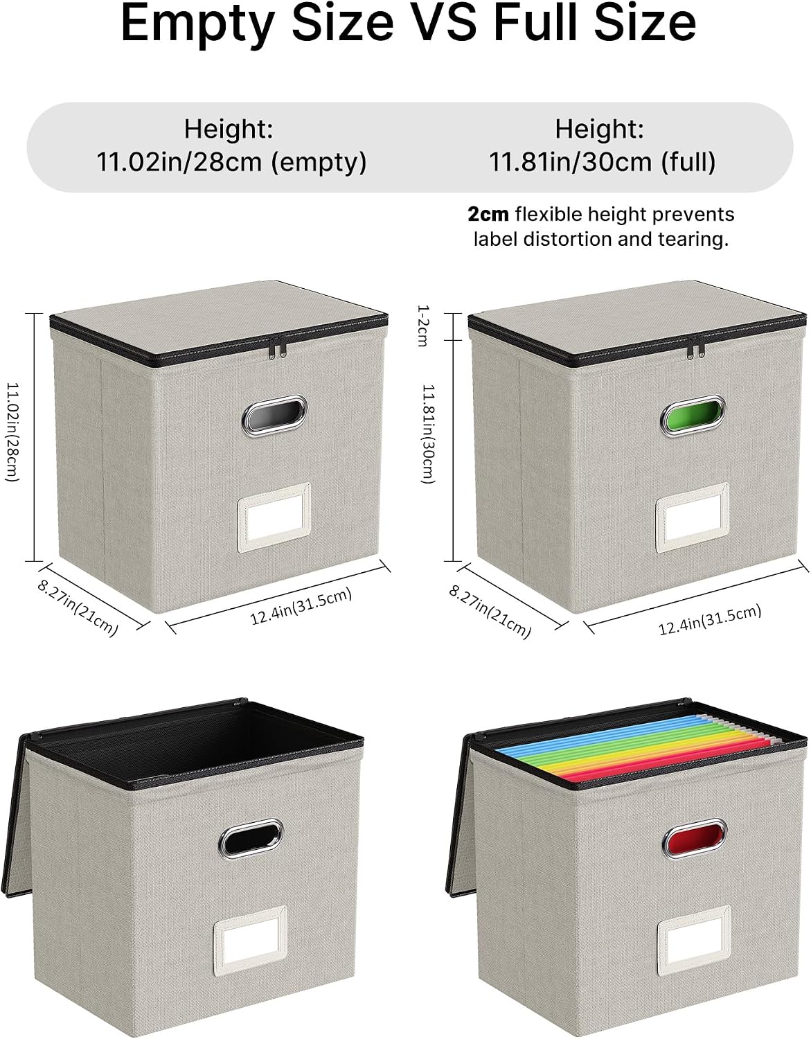 File Box Small 2-Pack Mesh Pockets Hanging Organizer for Letter-Size