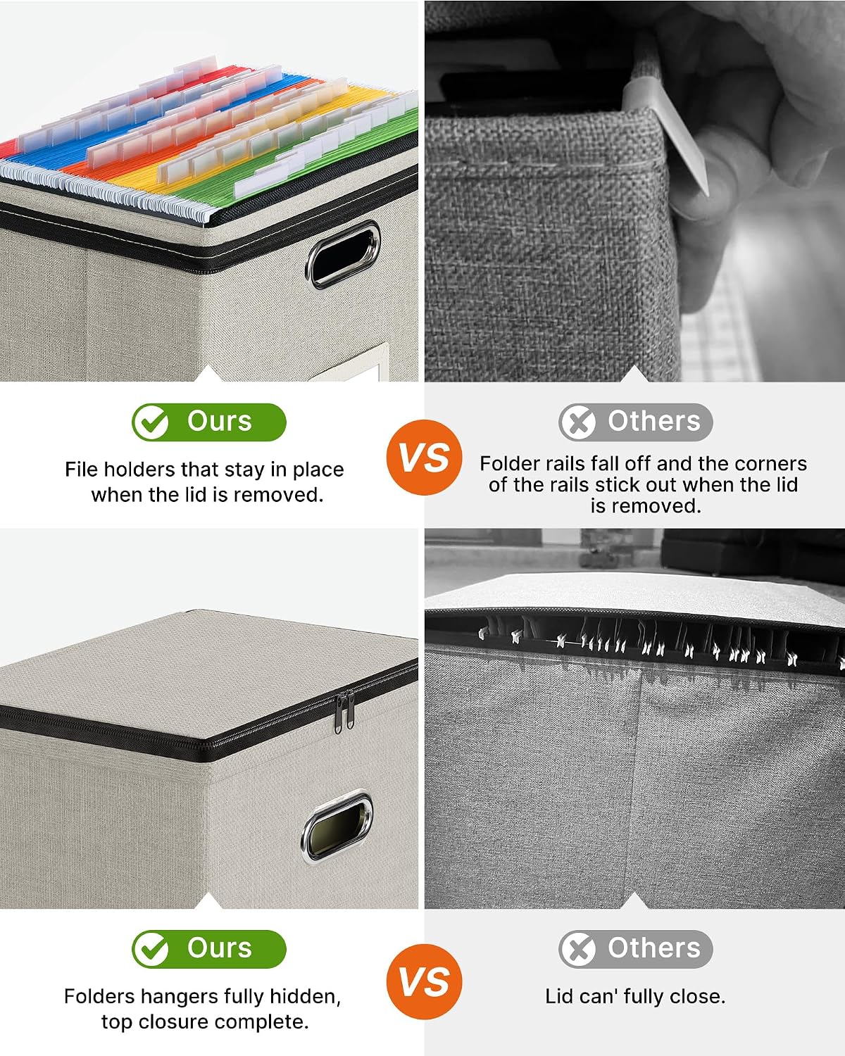 File Box Small 2-Pack Mesh Pockets Hanging Organizer for Letter-Size