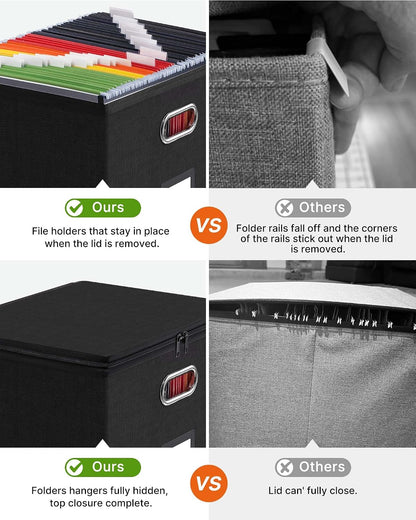 File Box Small 2-Pack Mesh Pockets Hanging Organizer for Letter-Size