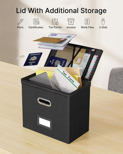 File Box Small 2-Pack Mesh Pockets Hanging Organizer for Letter-Size