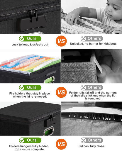 File Box Small 2-Pack Mesh Pockets Hanging Organizer for Letter-Size