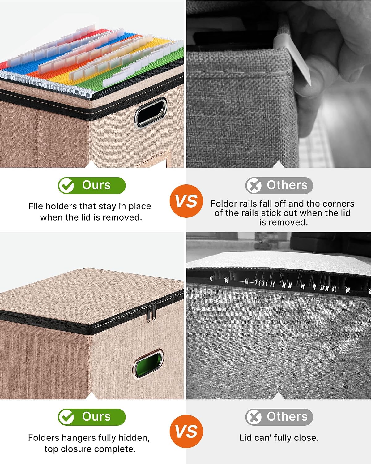 File Box Small 2-Pack Mesh Pockets Hanging Organizer for Letter-Size