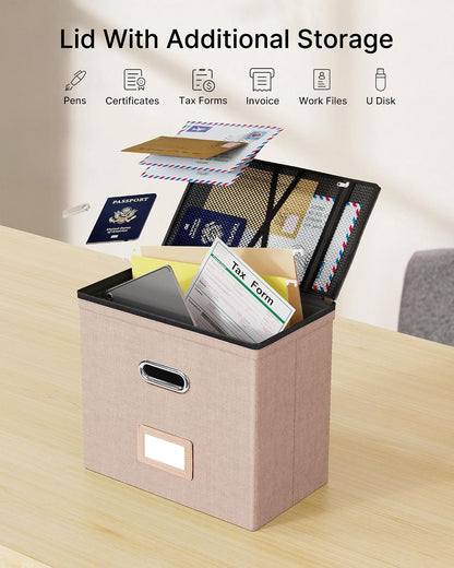 File Box Small 2-Pack Mesh Pockets Hanging Organizer for Letter-Size