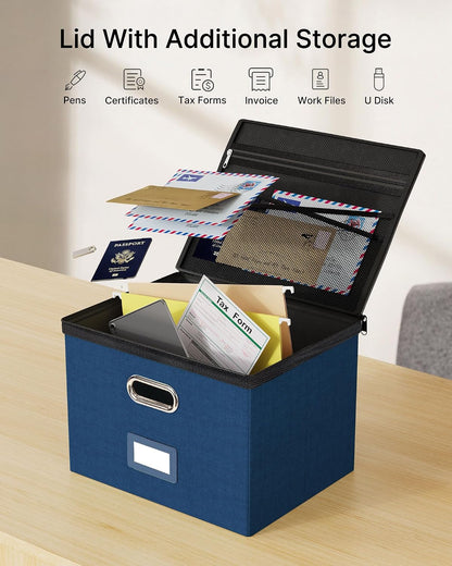 File Box Small 2-Pack Mesh Pockets Hanging Organizer for Letter-Size