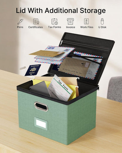 File Box Small 2-Pack Mesh Pockets Hanging Organizer for Letter-Size