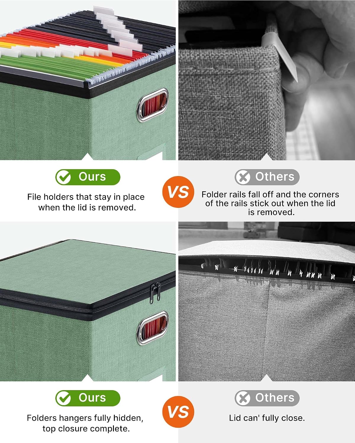 File Box Small 2-Pack Mesh Pockets Hanging Organizer for Letter-Size