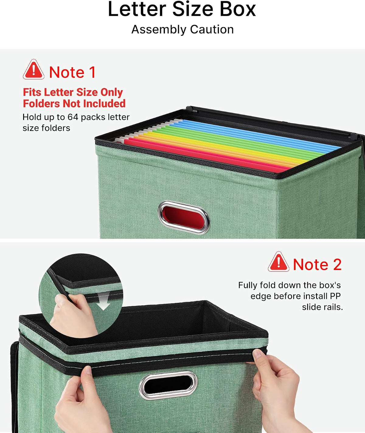 File Box Small 2-Pack Mesh Pockets Hanging Organizer for Letter-Size