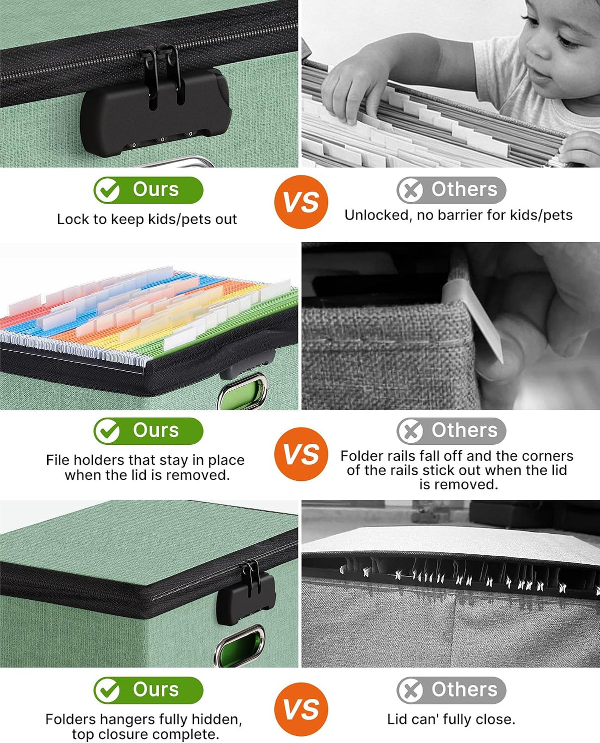 File Box Small 2-Pack Mesh Pockets Hanging Organizer for Letter-Size
