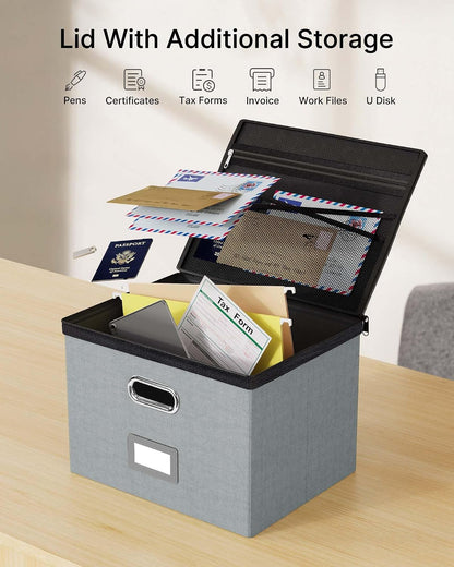 File Box Small 2-Pack Mesh Pockets Hanging Organizer for Letter-Size