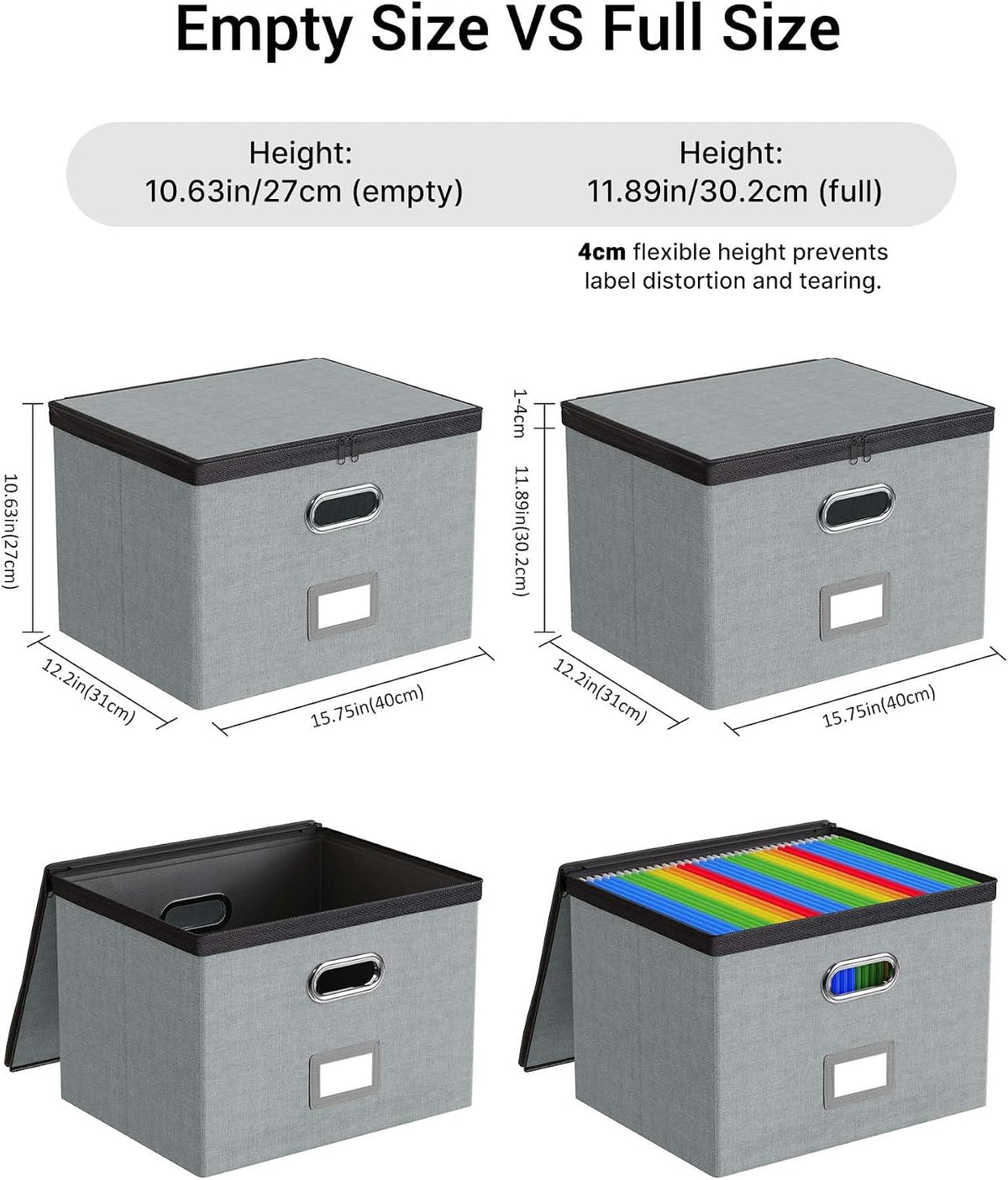 File Box Small 2-Pack Mesh Pockets Hanging Organizer for Letter-Size
