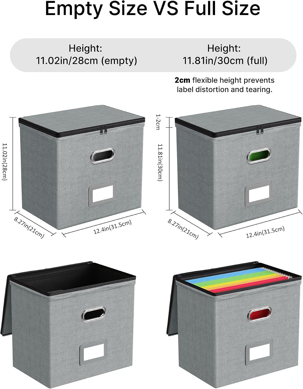 File Box Small 2-Pack Mesh Pockets Hanging Organizer for Letter-Size