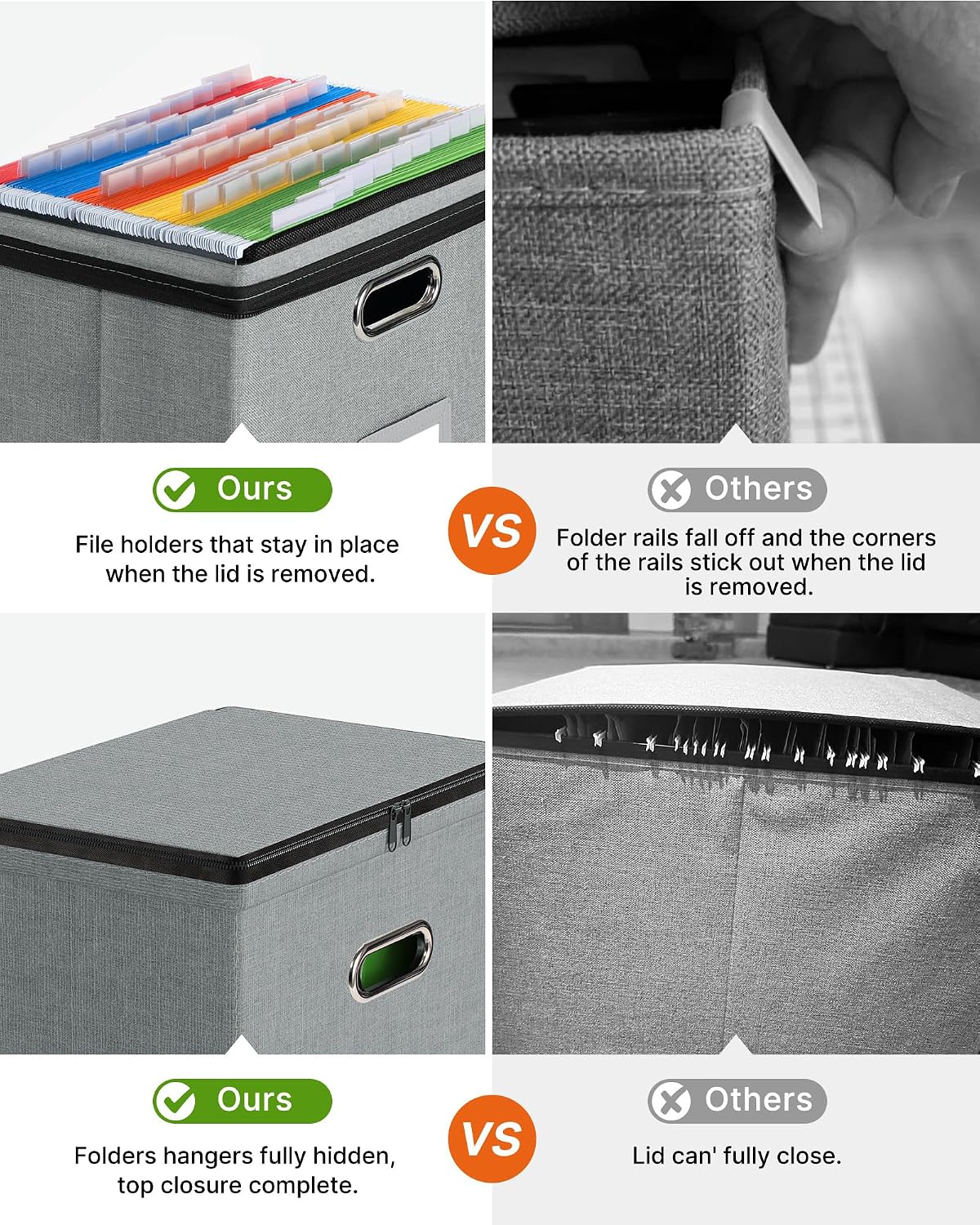 File Box Small 2-Pack Mesh Pockets Hanging Organizer for Letter-Size