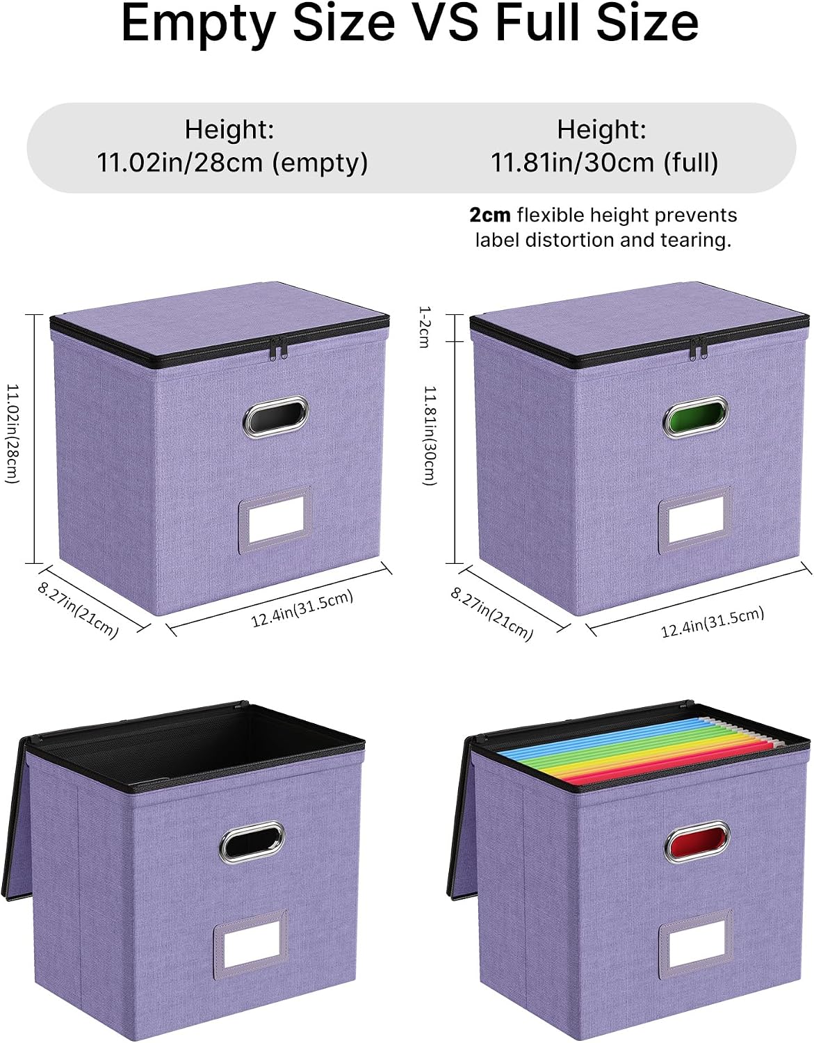 File Box Small 2-Pack Mesh Pockets Hanging Organizer for Letter-Size