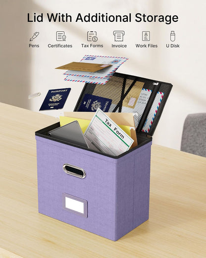 File Box Small 2-Pack Mesh Pockets Hanging Organizer for Letter-Size