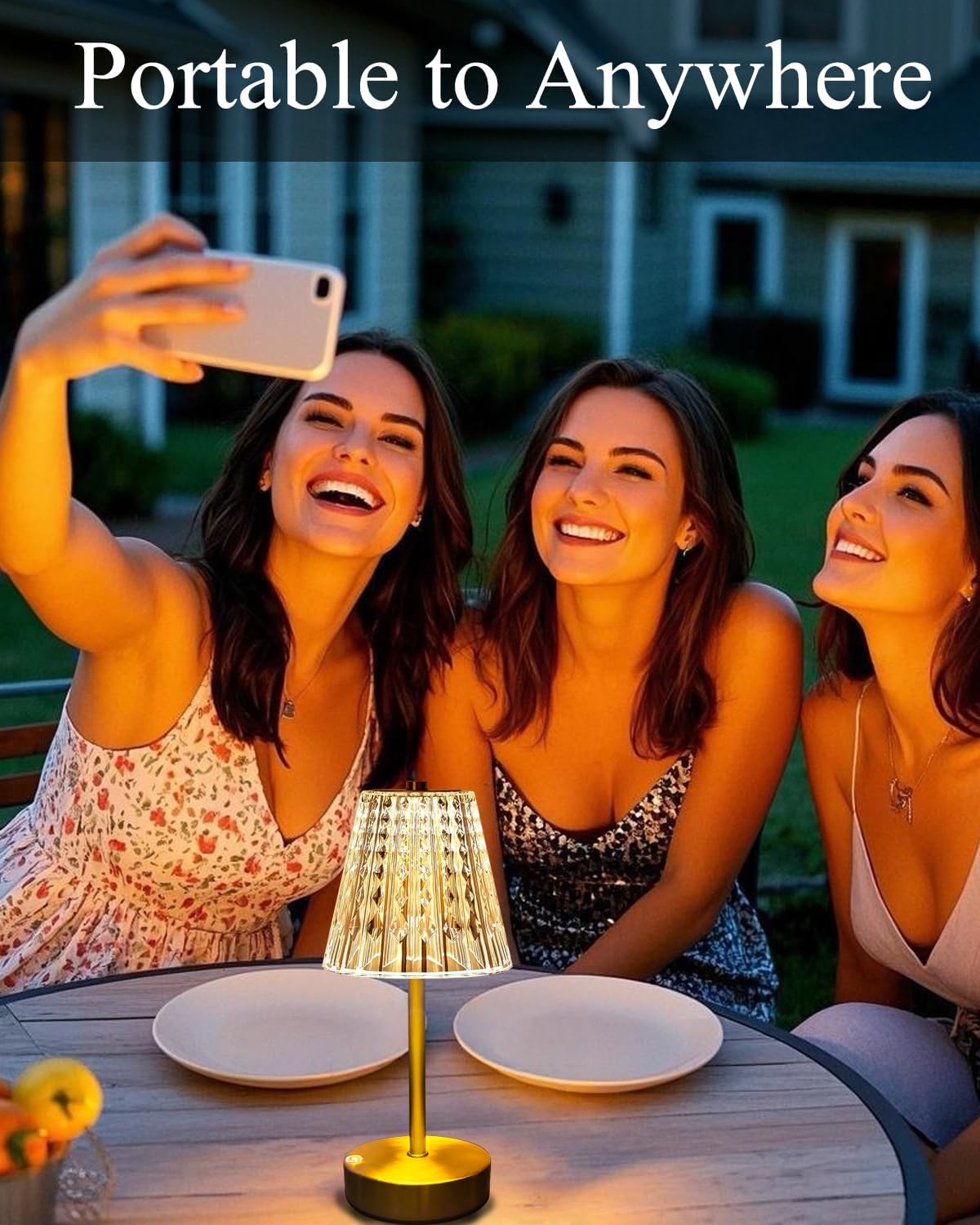 Black Cordless Table Lamp Rechargeable,Small Battery Powered Lamp 5000mAh,Mini Wireless Table Lamp for Restaurant Dining Tabletop/Kitchen Counter Top/Bathroom Shower/No Cord Touch Lamp Decorative