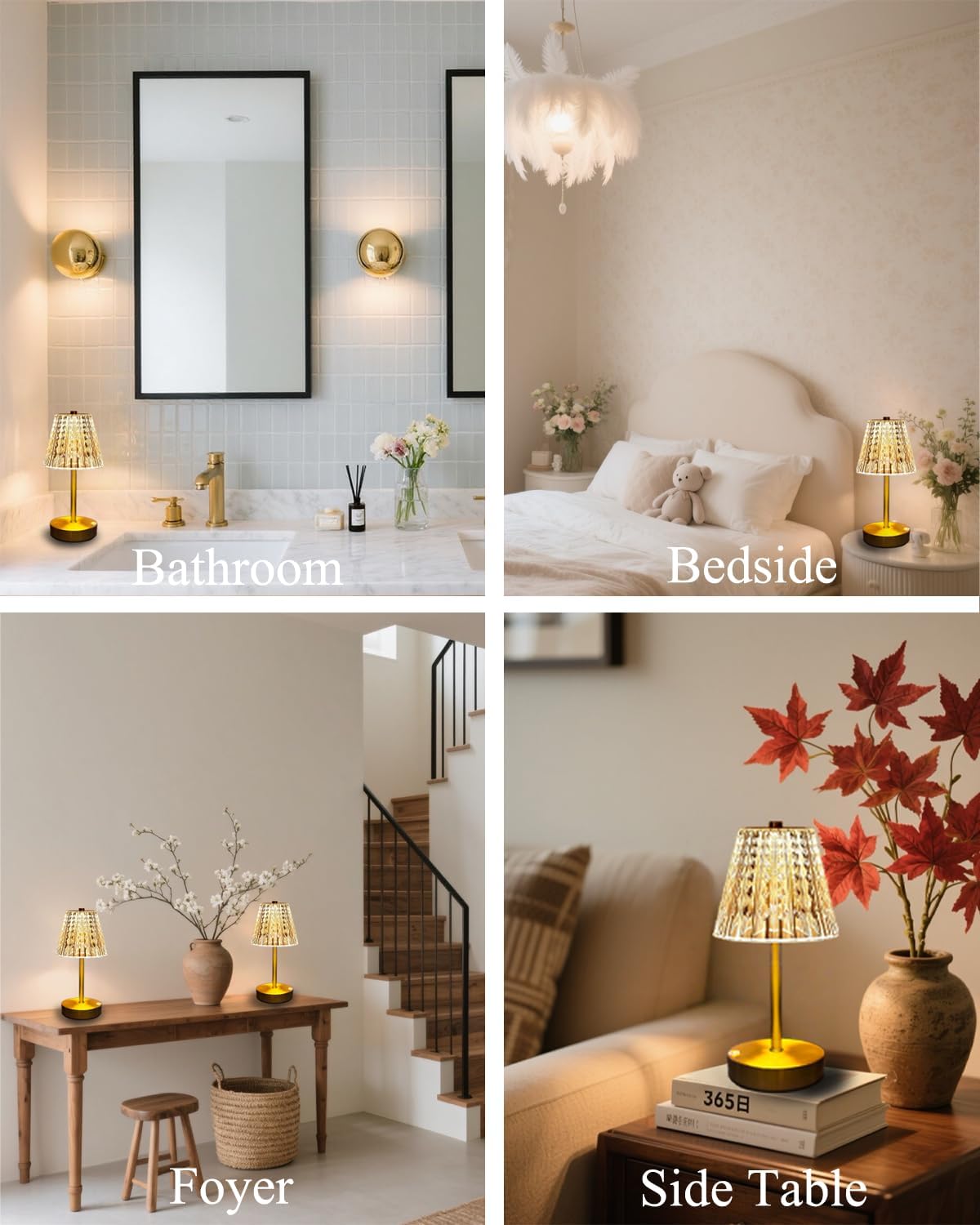 Black Cordless Table Lamp Rechargeable,Small Battery Powered Lamp 5000mAh,Mini Wireless Table Lamp for Restaurant Dining Tabletop/Kitchen Counter Top/Bathroom Shower/No Cord Touch Lamp Decorative