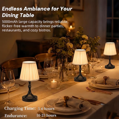 Black Cordless Table Lamp Rechargeable,Small Battery Powered Lamp 5000mAh,Mini Wireless Table Lamp for Restaurant Dining Tabletop/Kitchen Counter Top/Bathroom Shower/No Cord Touch Lamp Decorative