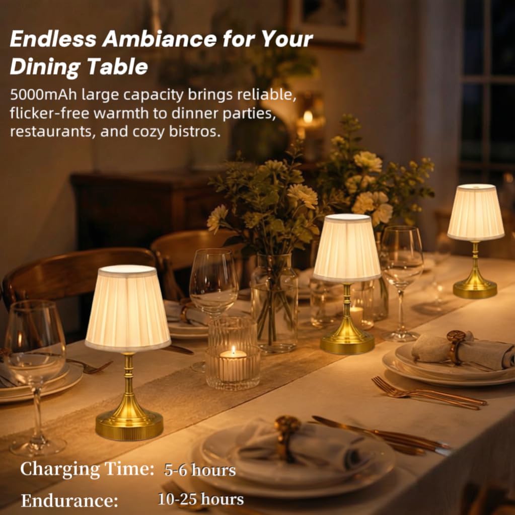 Black Cordless Table Lamp Rechargeable,Small Battery Powered Lamp 5000mAh,Mini Wireless Table Lamp for Restaurant Dining Tabletop/Kitchen Counter Top/Bathroom Shower/No Cord Touch Lamp Decorative