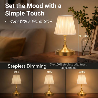 Black Cordless Table Lamp Rechargeable,Small Battery Powered Lamp 5000mAh,Mini Wireless Table Lamp for Restaurant Dining Tabletop/Kitchen Counter Top/Bathroom Shower/No Cord Touch Lamp Decorative