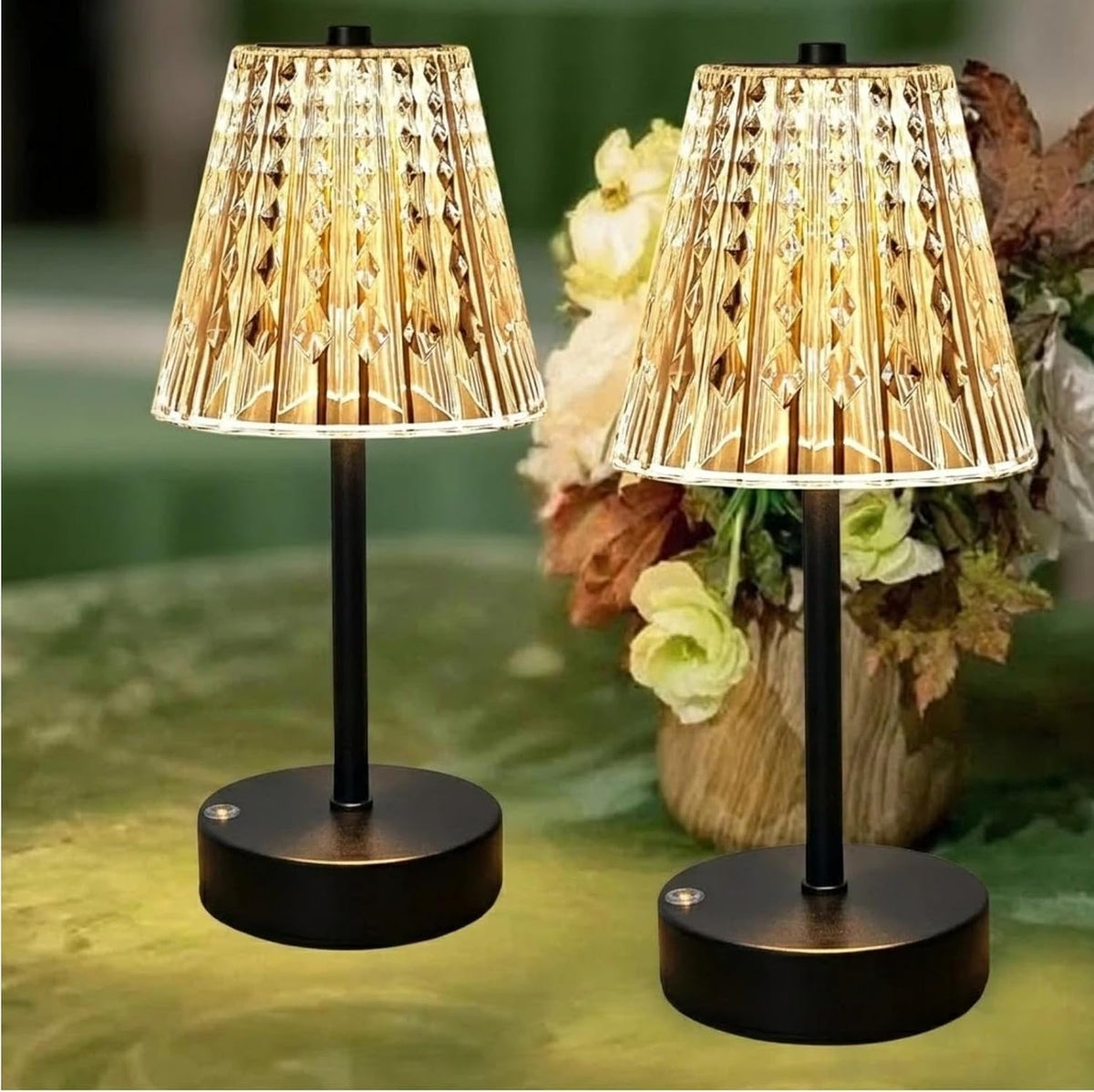 Black Cordless Table Lamp Rechargeable,Small Battery Powered Lamp 5000mAh,Mini Wireless Table Lamp for Restaurant Dining Tabletop/Kitchen Counter Top/Bathroom Shower/No Cord Touch Lamp Decorative