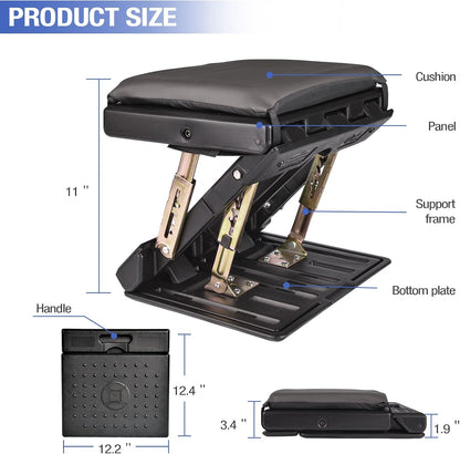 Under Desk Footrest, 4-Level Height Adjustable 12Modes Foldable Footrest