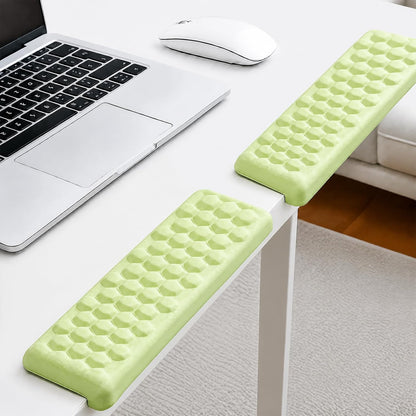 L-Shaped Desk Elbow Pads (2-Pack) - Adjustable Spacing Memory Foam Desk Edge Cushion for Forearm & Wrist Support, Ergonomic Desk Arm Rest for Office, Gaming